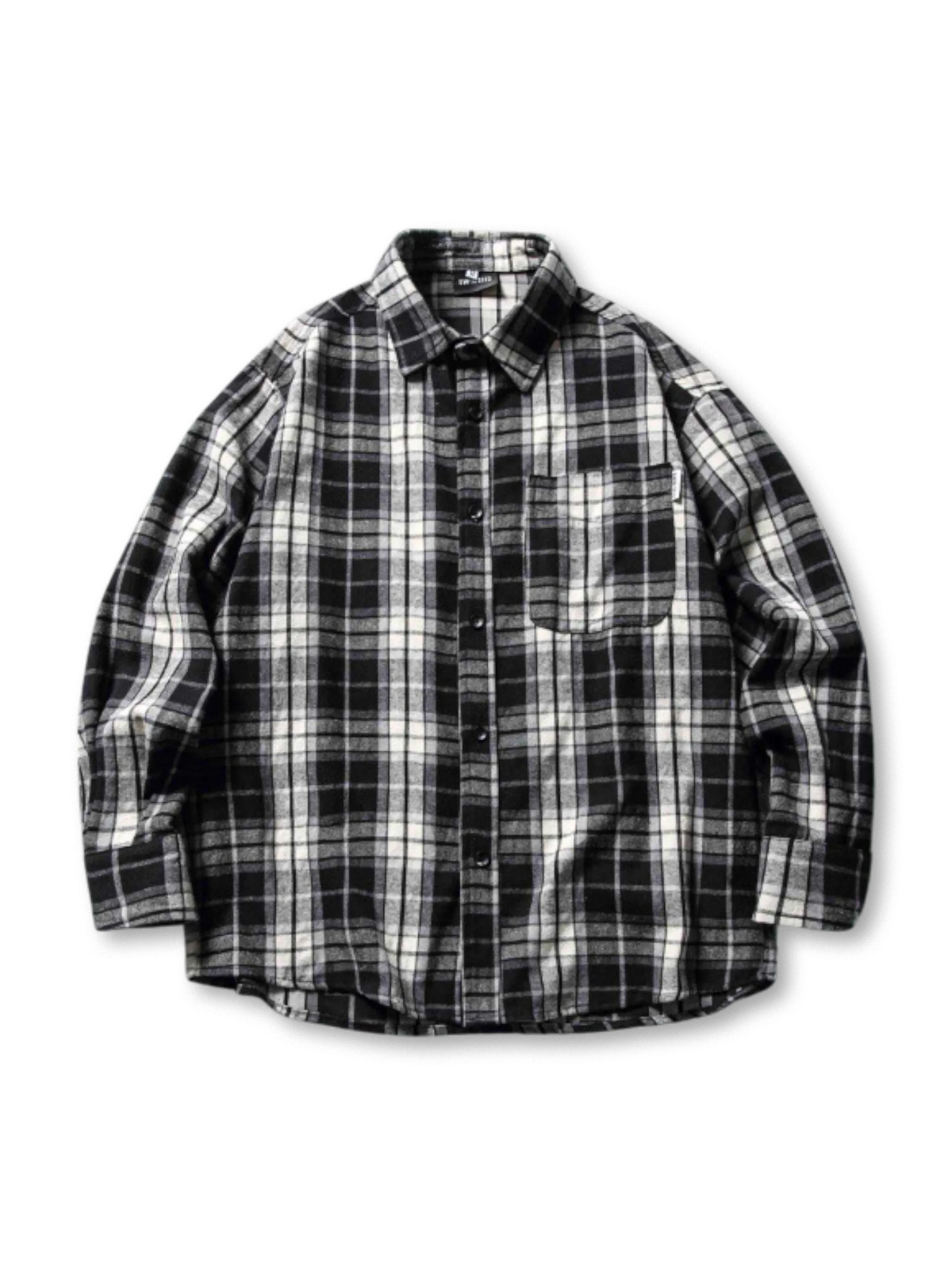 黒白チェック柄と快適な着心地が特徴のコットンシャツ