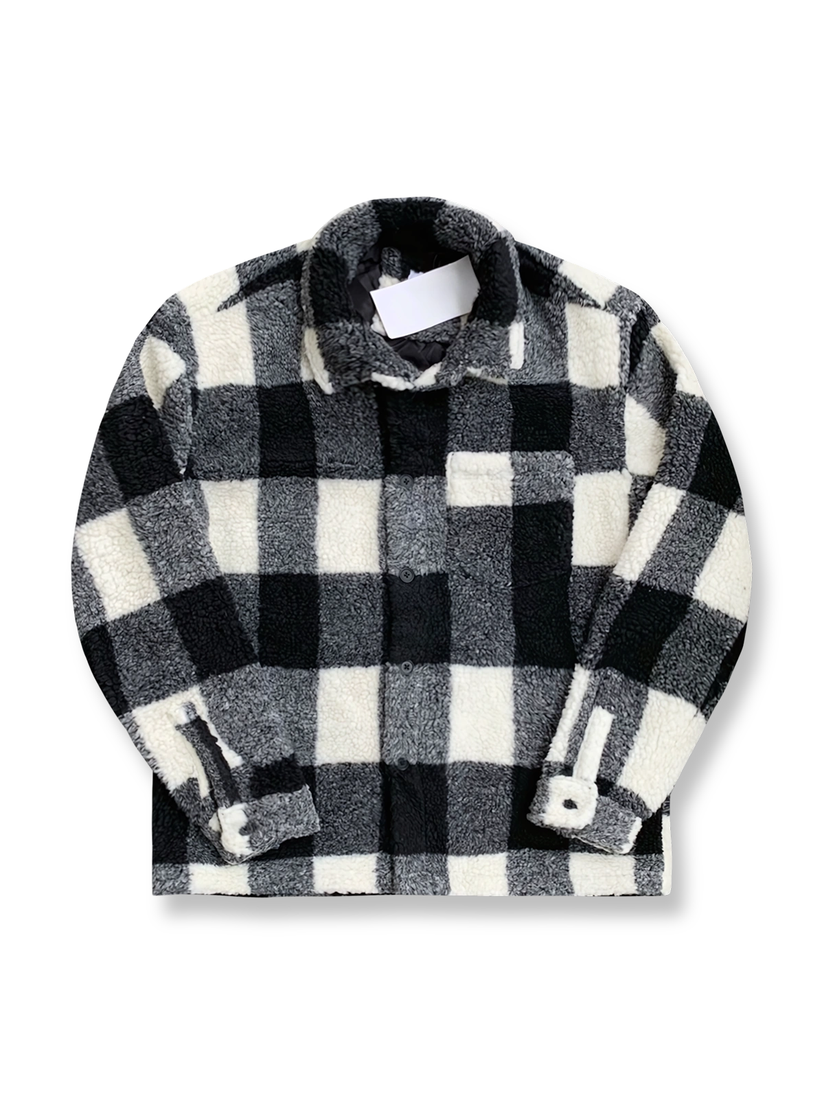 チェック柄フェイクウールジャケット