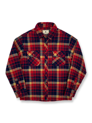 起毛コットン素材とチェック柄が特徴のフランネルシャツジャケット