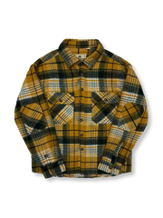 厚手起毛フランネル素材のチェック柄シャツジャケット