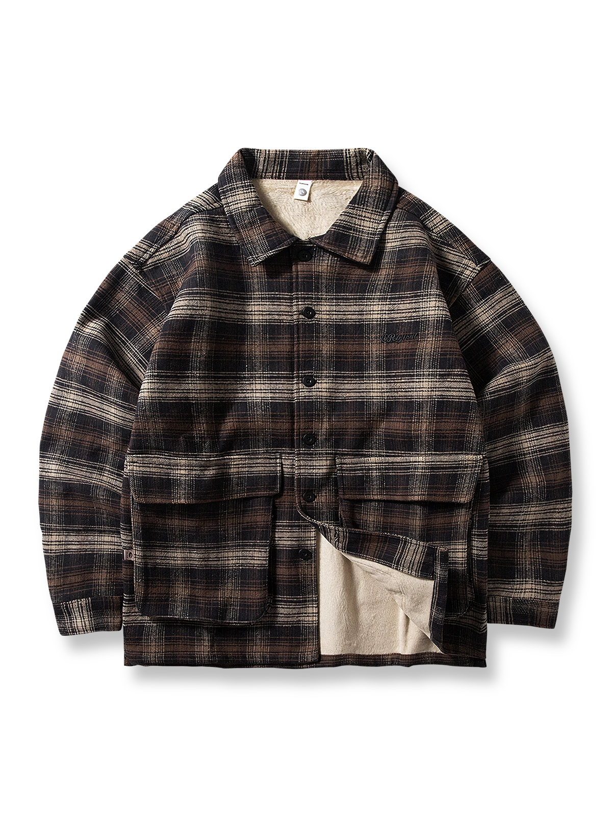裏起毛で暖かく厚手仕様のチェック柄シャツジャケット