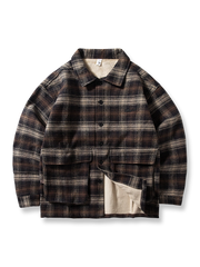 裏起毛で暖かく厚手仕様のチェック柄シャツジャケット