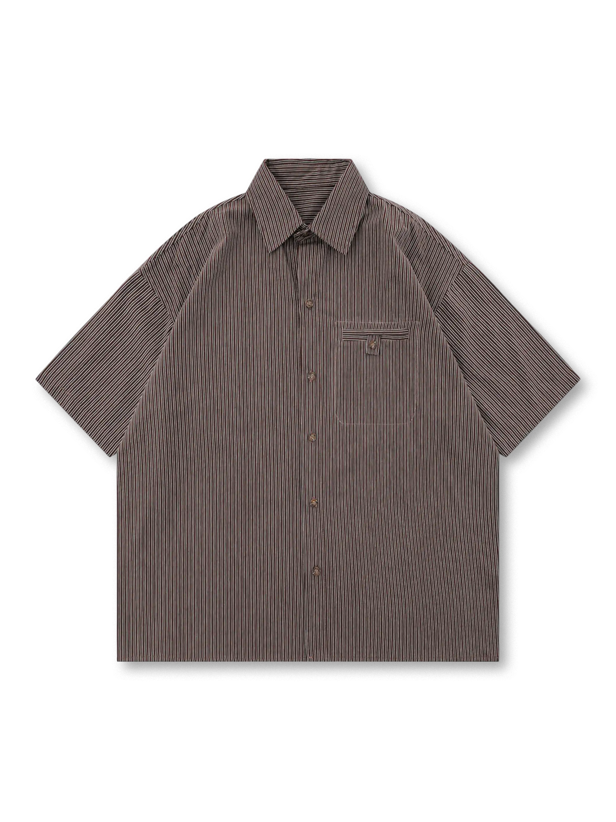 ミリタリーテイストの多ポケットを備えたコットン製ボックスワークシャツ