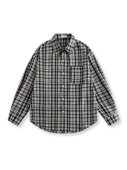 アメリカンヴィンテージ風のチェック柄が特徴のコットン長袖シャツ。