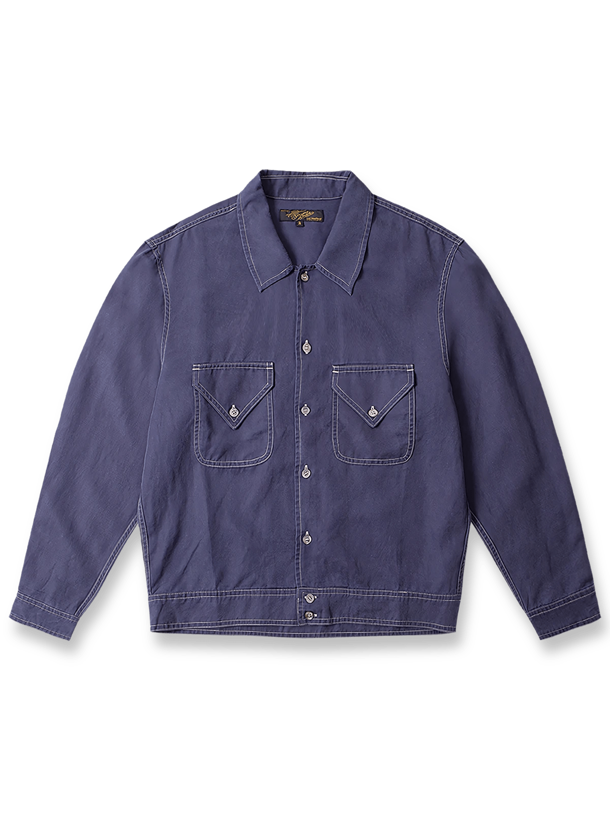 テンセルコットンツイル製のショート丈ウエスタンシャツ。コントラストステッチと広州“Kwangchow”刺繍でヴィンテージ感を演出。