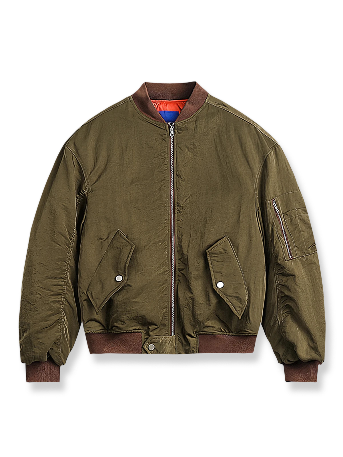 中綿ライニングとリブ袖・裾、実用的ポケット付きのクラシックフライトジャケット。