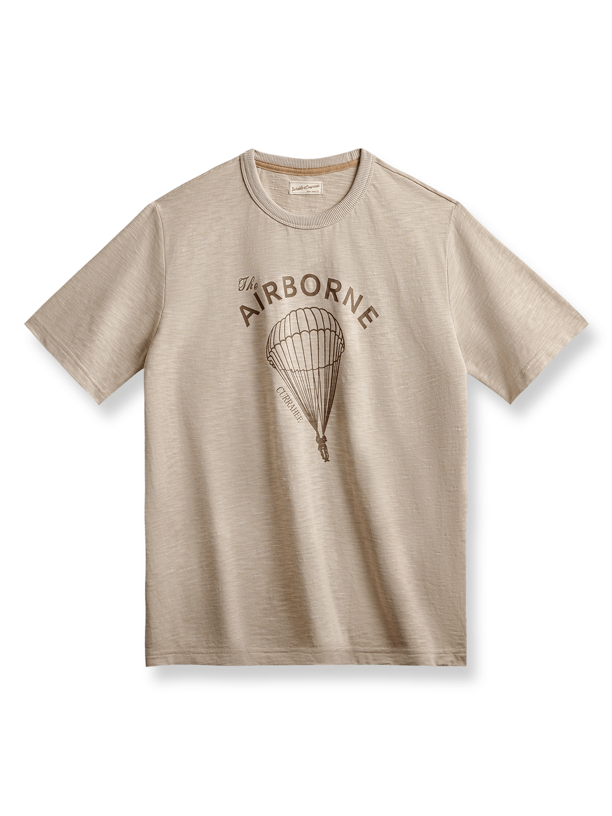 クラシックパラシュートレタープリント半袖Tシャツ。