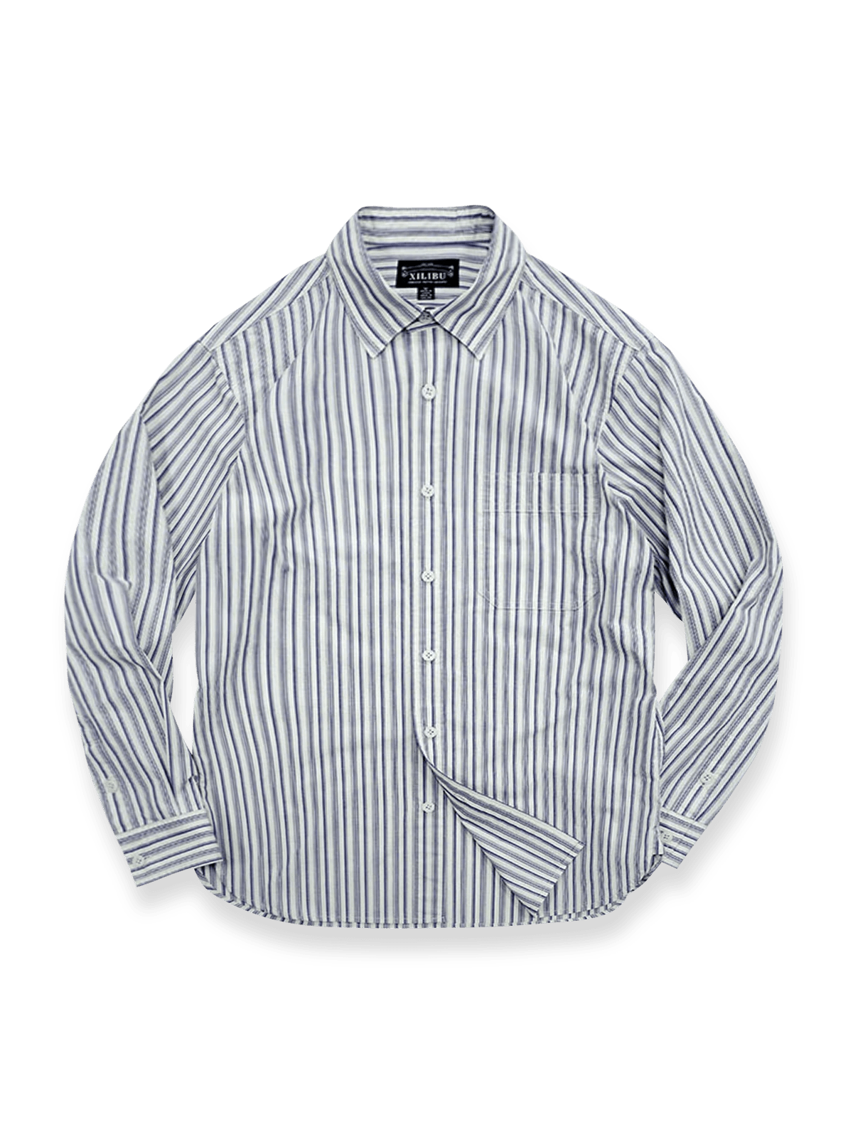 クラシックなストライプ柄のビジネスシャツ