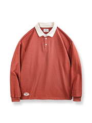 MLBの配色をイメージしたカラーブロックニットポロセーター