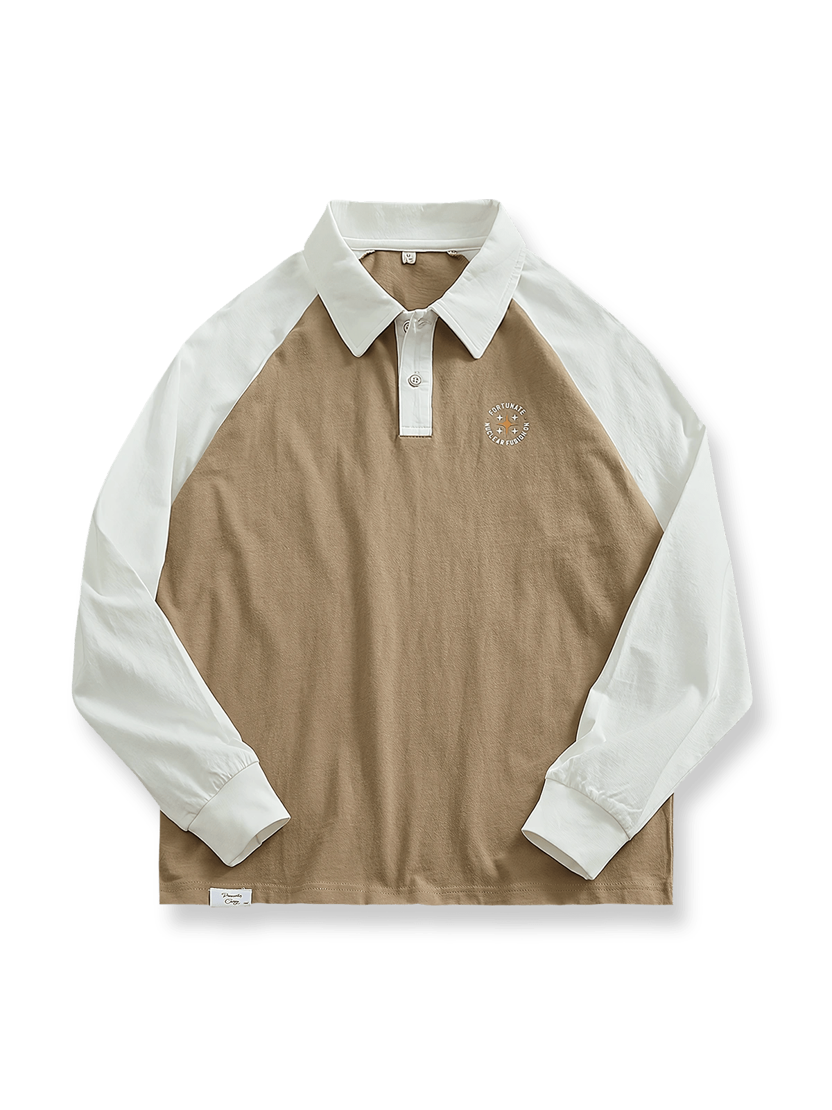 カラーブロック長袖ポロシャツ