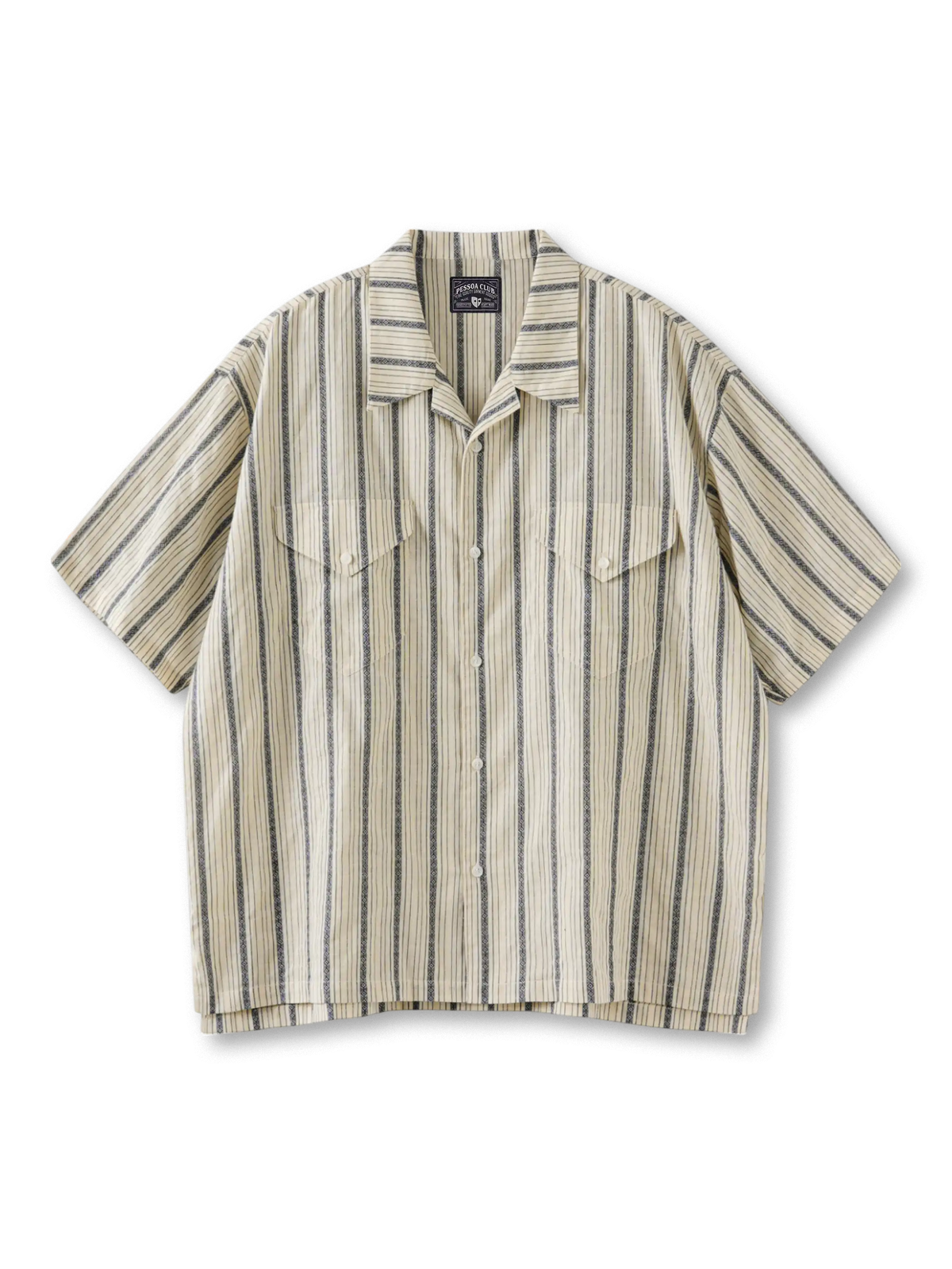 ストライプとカラーブロックパネルが映えるキューバカラーシャツ