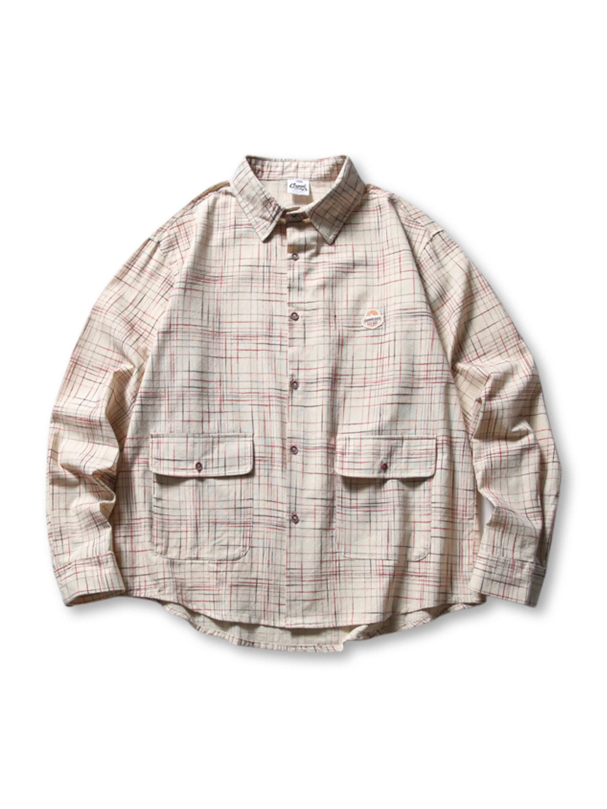多色格子柄とパッチポケットが特徴の伝統的アメリカンワークシャツ