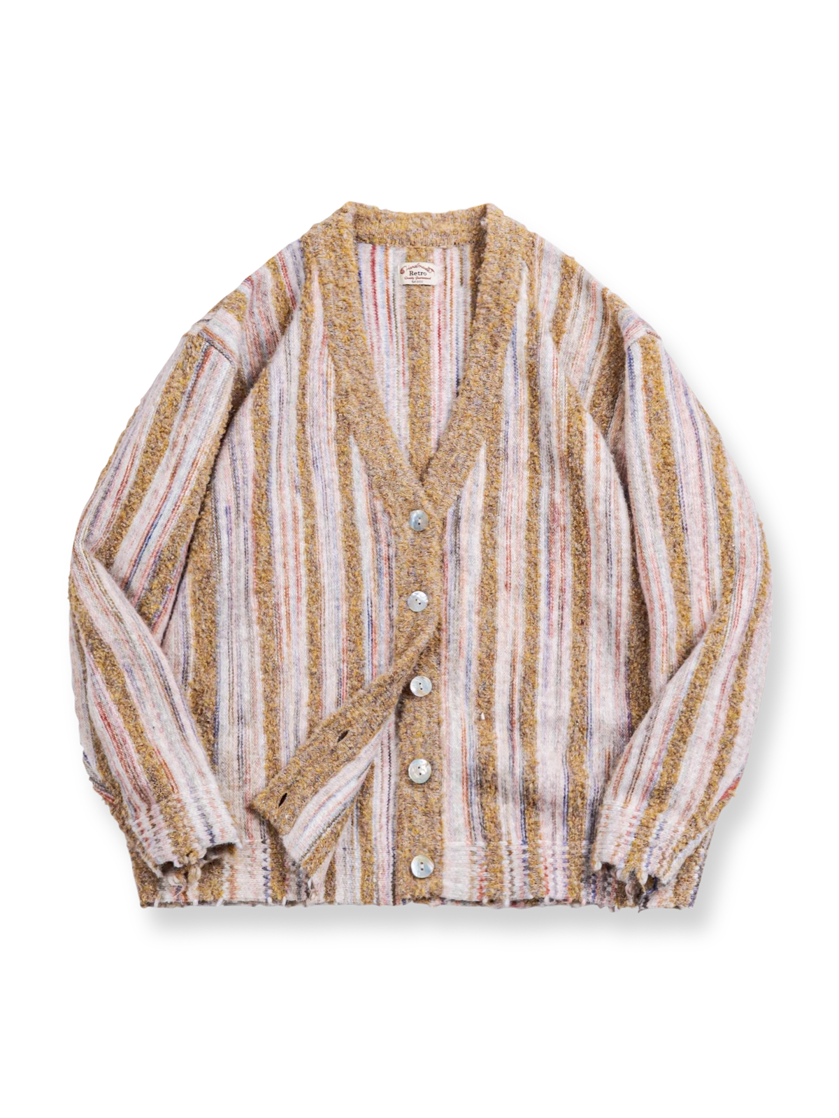カラーストライプ柄ニットカーディガンの製品イメージ