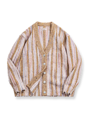 カラーストライプ柄ニットカーディガンの製品イメージ