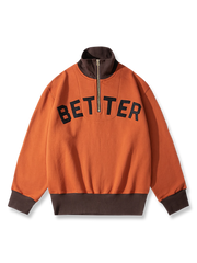 カラーブロック ヘビーウェイト ハーフジップ スウェット