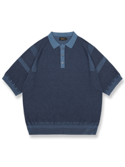 コーマコットン素材のドロップショルダーポロシャツ