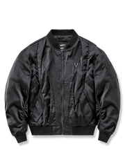 リブ襟・袖口・裾と異素材コンビパネルが際立つMA-1フライトジャケット構想