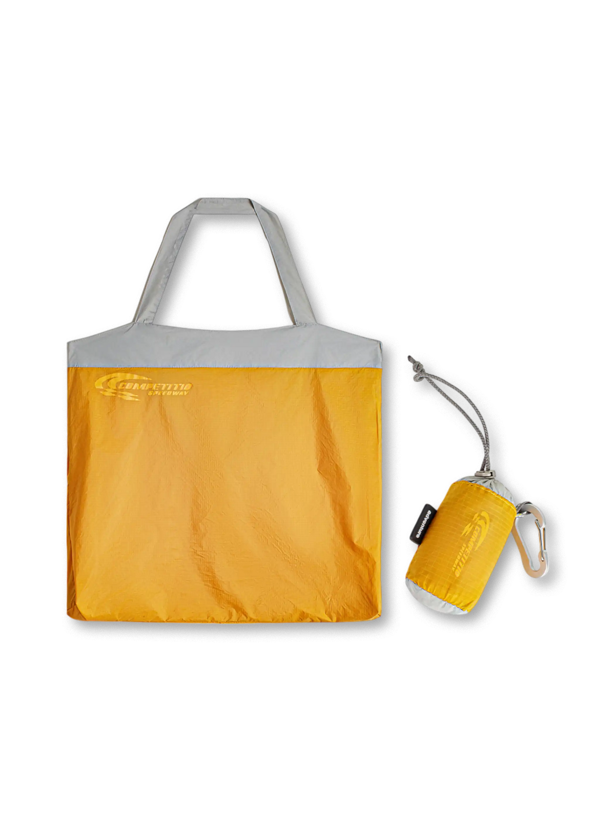 軽量で折りたためる70Dリップストップナイロン製15L容量トート、防水加工とダブルストラップ付き