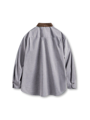 コントラストカラー 長袖シャツ