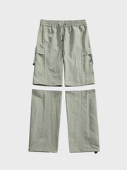 ジップでショートパンツに変形するコンバーチブル2WAYワークパンツの全体が見える商品画像