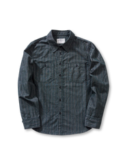 コーデュロイ風 ストライプ ワークシャツ