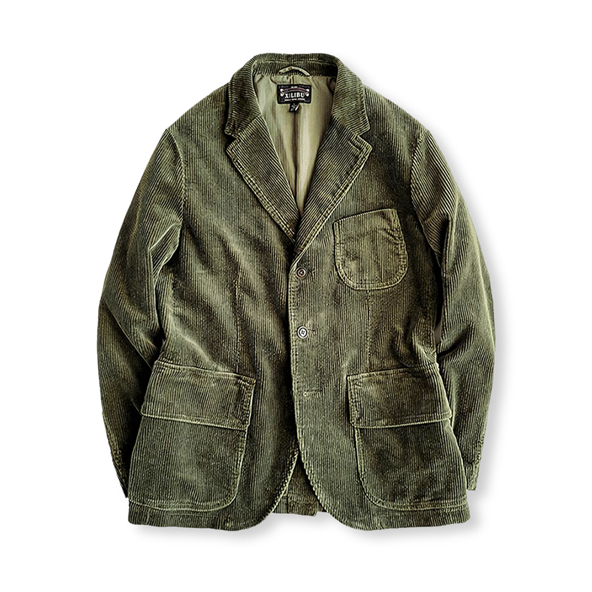 コーデュロイ素材のコットンスーツジャケット