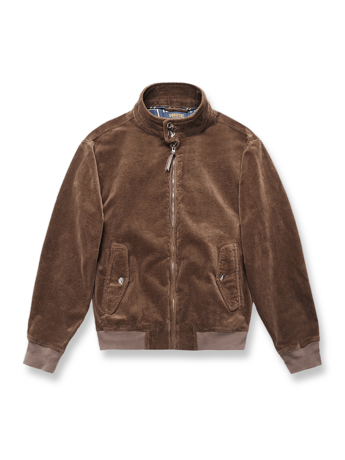 コーデュロイ素材のスタンドカラーハリントンジャケット