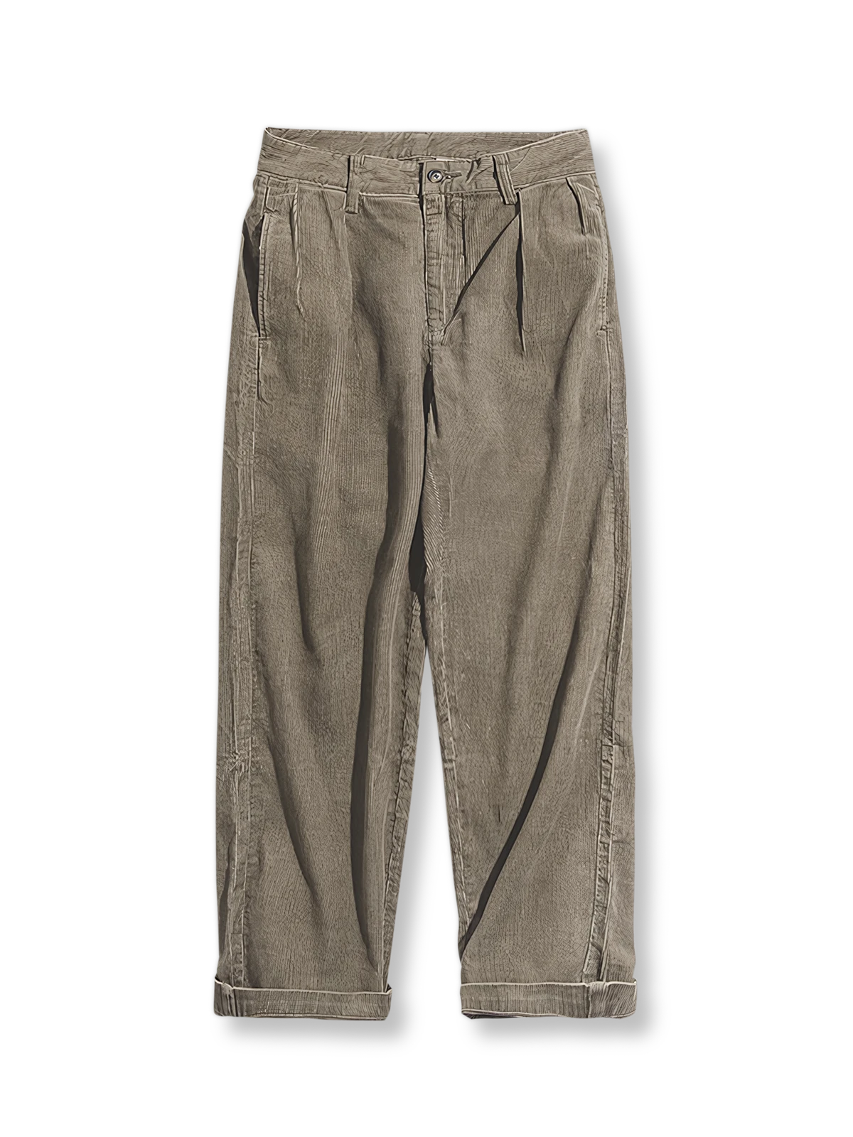 細畝コーデュロイ素材のストレートロングパンツ