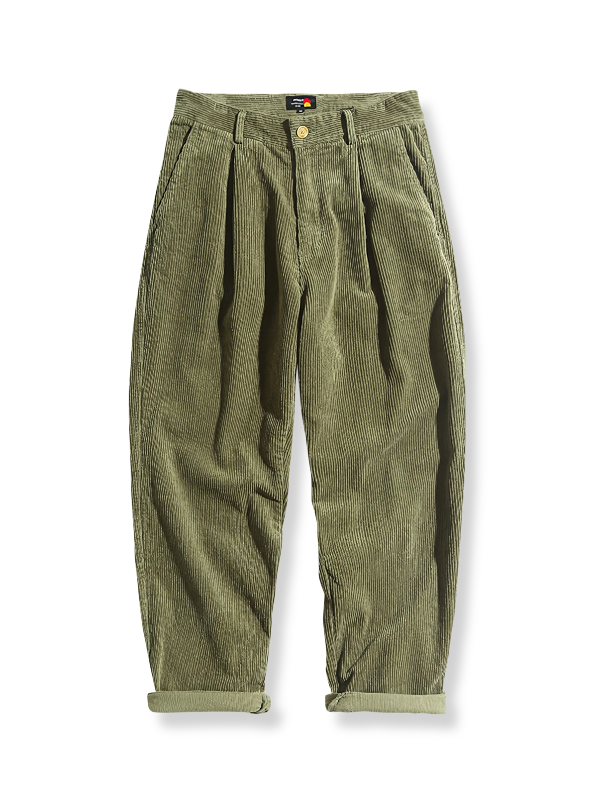 全綿コーデュロイ素材のストレートスラックス