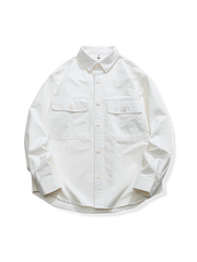  無地5色展開のコットンツイルシャツジャケット