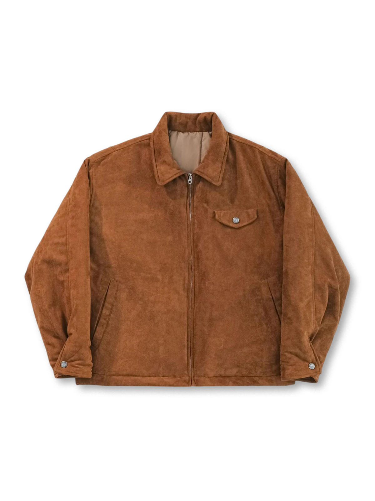 クラシックなデトロイト工装にインスパイアされたスエードタッチジャケット。保温性と快適性を兼ね備えたカジュアルウェア。