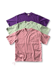 ドーパミンウォッシュ加工が映える350gヘビーウェイトオーバーサイズリブクルーネックTシャツ