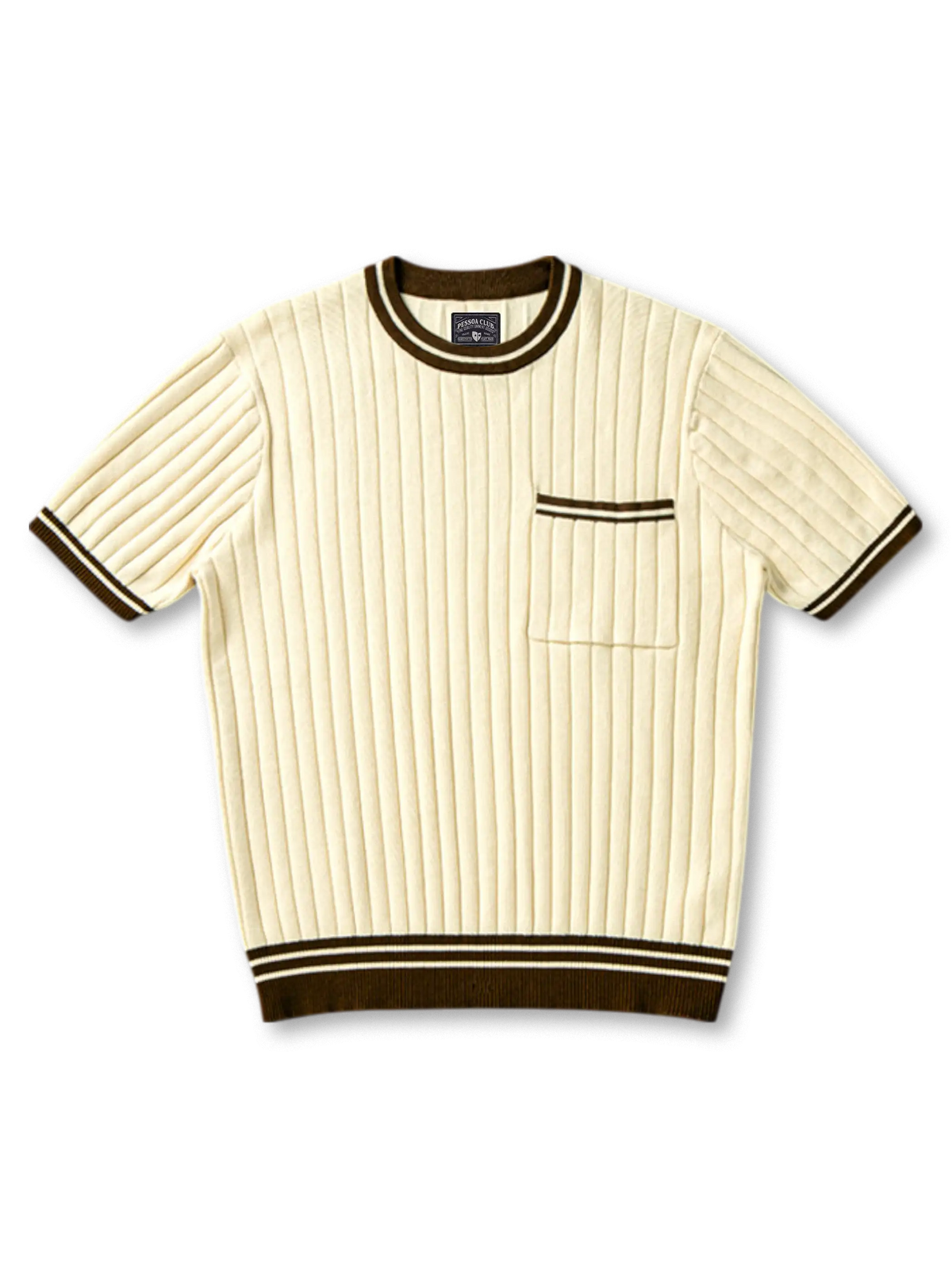 双糸コットンリブと配色ポケットラインが映える60年代ヴィンテージ風ポケットTシャツ