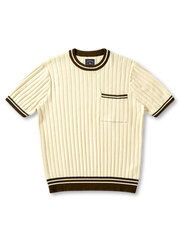双糸コットンリブと配色ポケットラインが映える60年代ヴィンテージ風ポケットTシャツ