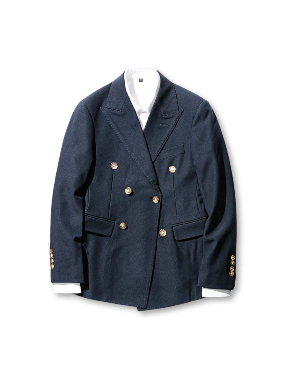 英国調ダブルブレストと軽やかなオリジナル生地を組み合わせたアイビースタイルブレザー。上品で快適な一着。