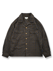 ダブルフラップポケット付きクラシックチェック柄厚手ジャケット