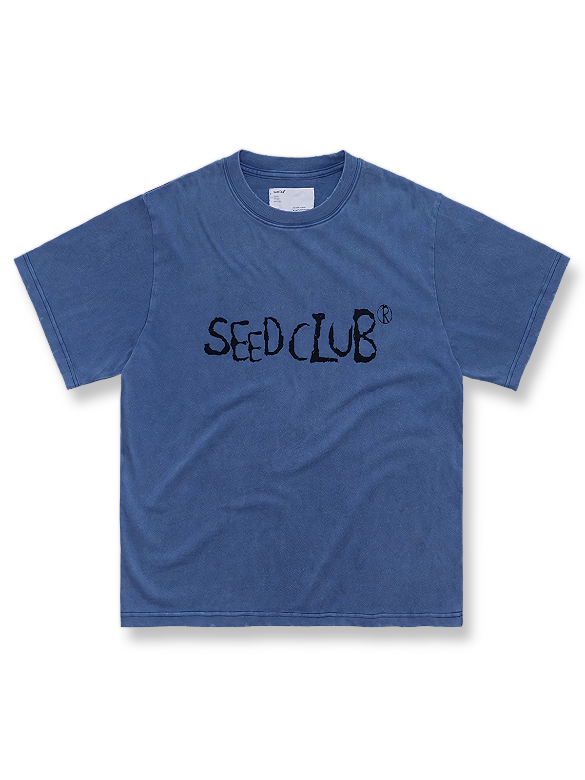 二重ガーゼ仕立ての長綿コットンをアゾ染め＆ウォッシュ加工したヴィンテージ風Tシャツ。