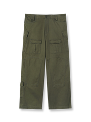 ダブルニー補強と多ポケットを備えたヴィンテージワークミリタリーパンツ