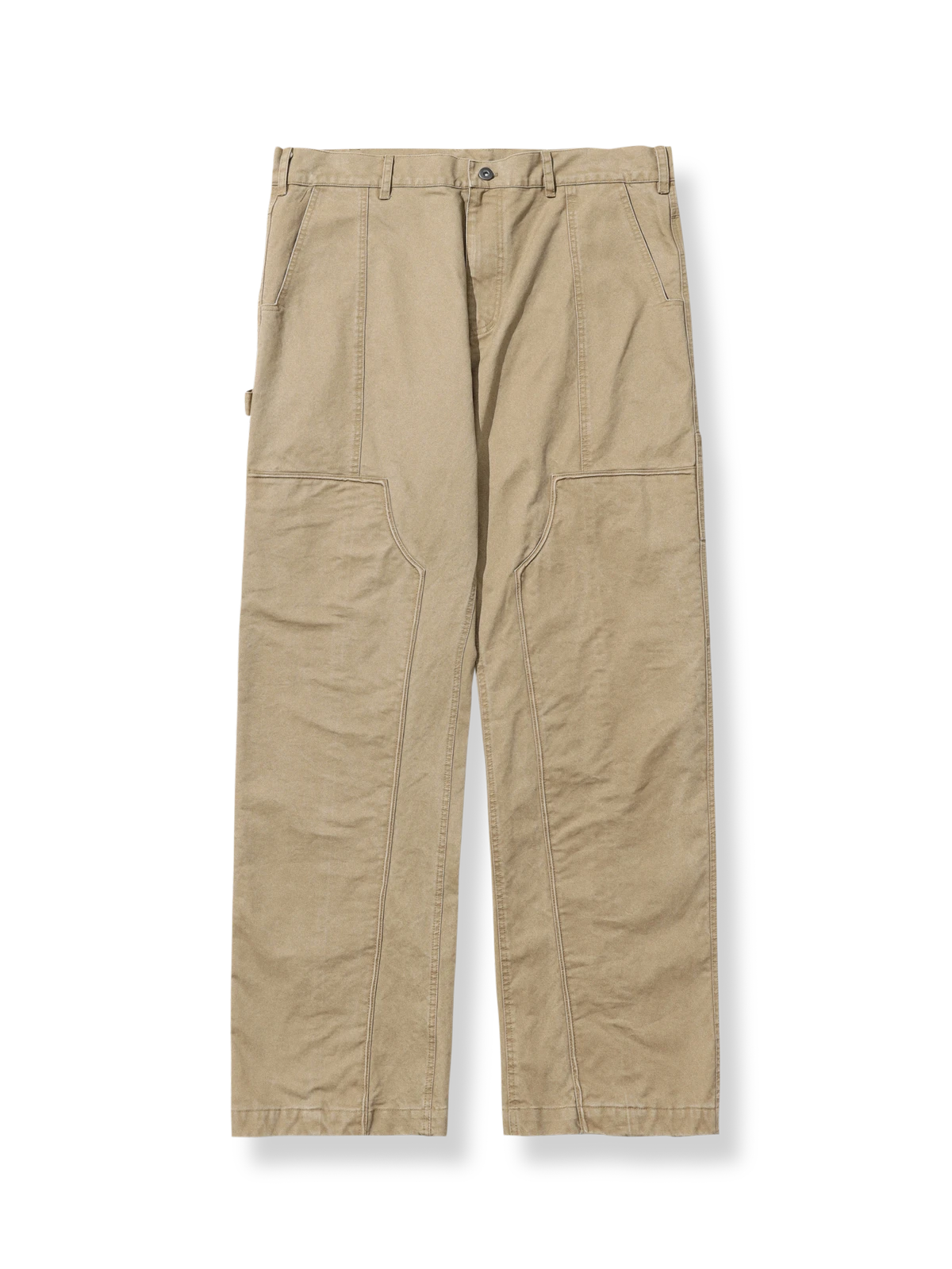 膝部分ダブルレイヤー強化のストレートカットカーゴパンツ。