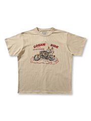 厚手コットンボディにハーレー店広告プリントを施したアメリカンロードムードあふれるTシャツ