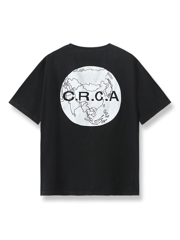 地球地図プリントTシャツ全体図
