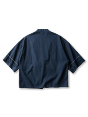 刺繍グリッドはんてんカーディガンシャツ