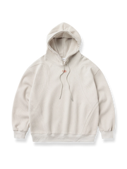 刺繍パッチワークを施したフード付きスウェットパーカー