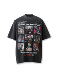 1980～90年代アートコラージュをグリッド状にプリントしたウォッシュド加工Tシャツ。オーバーサイズシルエットでストリートスタイルに最適。