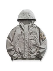 エポレット付きフードワークジャケット、防風防水仕様