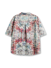 エスニック風ジャカードタッセル半袖シャツ前面