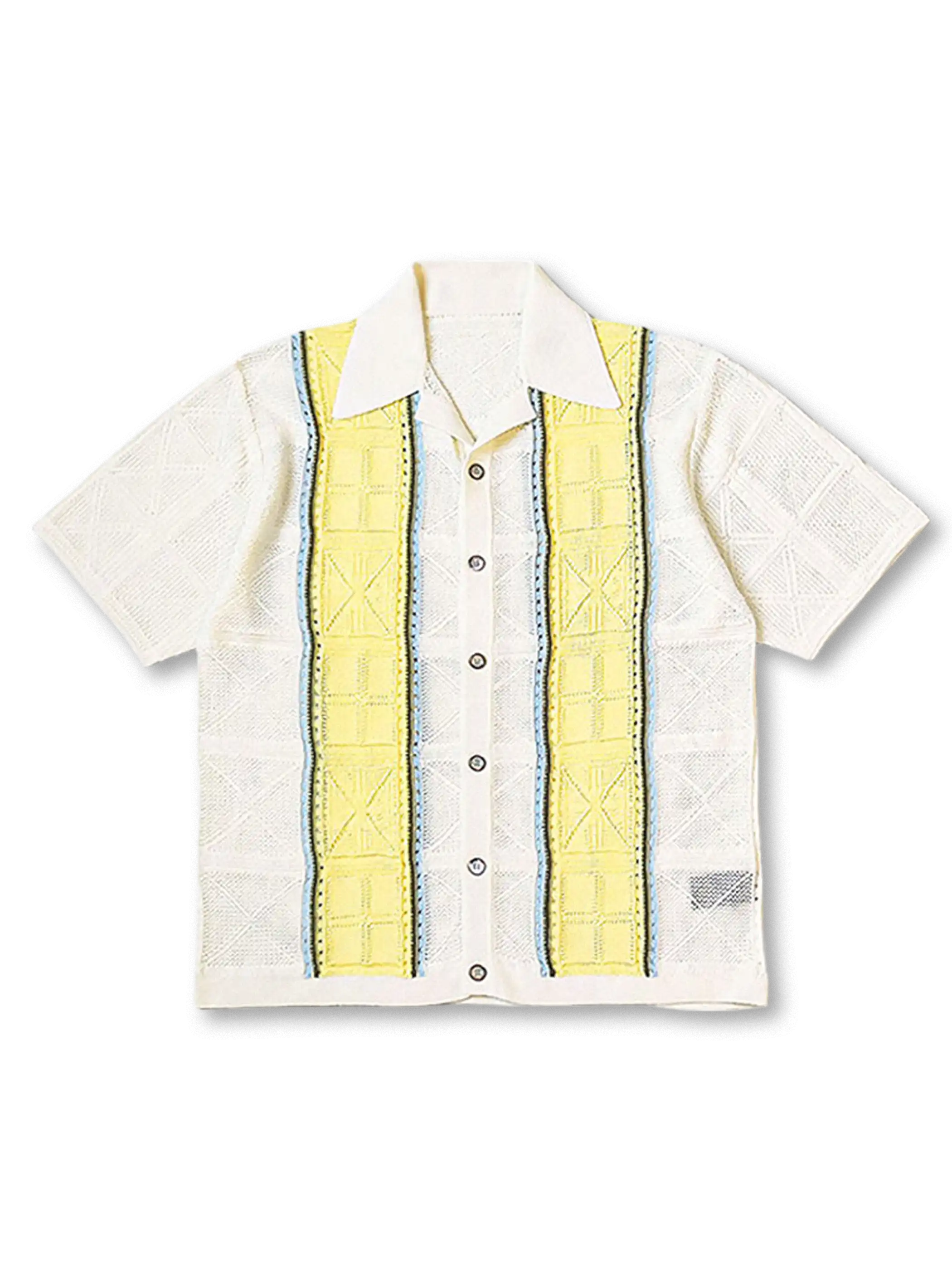 エスニックメッシュニットキューバポロ正面画像