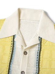 エスニックメッシュニットキューバポロ