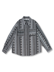 エスニックストライプ長袖シャツ 前面