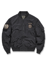 リブ襟とレザーアウターが際立つF-35 MA-1レザーフライトジャケット